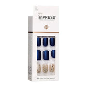 imPRESS Design, Press On Nails, Wannabe Star, Blue, Short, Size, Squoval, Shape, Includes 30 Nails, Prep Pad, Instructions...