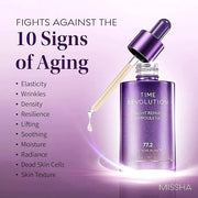 MISSHA Time Revolution Night Repair Face Serum Ampoule (5th Gen) - Overnight Probiotic Skincare for Intensive Repair and R...