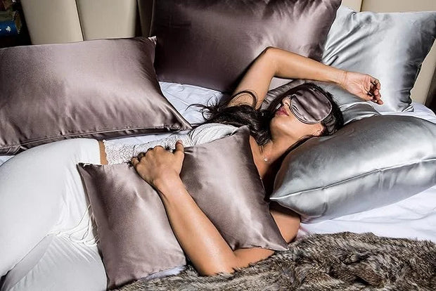 Branche Beauty Belle De Nuit Sleep Mask - Silk Eye Mask 6A Silk 22 Momme Eye Cover Sleepover Shade Blindfold Mask for Luxu...