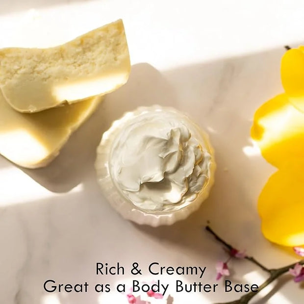 Refined Shea Butter Unscented - 100% Pure African Shea Butter for Hair & Dry Skin - Use for Soap Base, Face & Body Moistur...