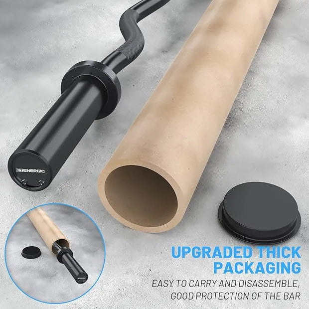 47" Olympic EZ Curl Bar 500-lbs Capacity Steel 2" Barbell - Product Image