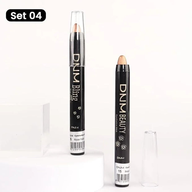 Kaely 2Pcs Cream Eyeshadow Stick Set for Eyes,Rose Gold & Beige Gold Shimmer Pen,Eye Brightener Halloween Makeup,sombras p...