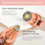 Hatteker Eyebrow Facial Trimmer, 2 in1 Rechargeable Hair Removal and Eyebrow Shaver - Face Lips Body Painless Razor with B...