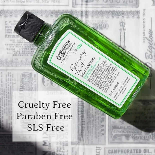 C.O. Bigelow Rosemary Mint Body Cleanser, Village Perfumer Moisturizing Body Wash for Men and Women with Aloe Vera, Sodium...