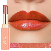 Oulac Moisture Shine Bright Red Lipstick - 2 in 1 Shimmer Lipstick & Lip Balm, Juicy & Glossy Finish, Long Lasting Hydrati...