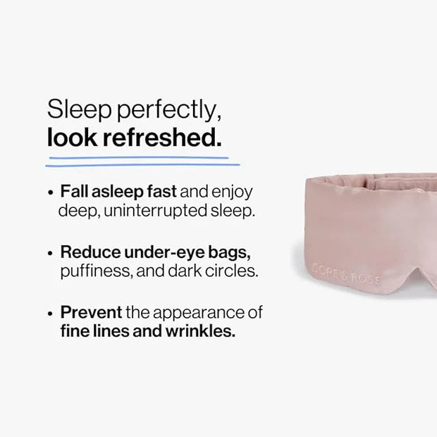 Dore & Rose Deep Sleep Mask Light Blocking, 23 Momme Mulberry Silk Eye Mask, Ultra Soft, Adjustable - Travel Sleeping Mask...