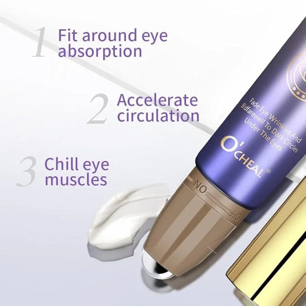 O'CHEAL Anti- Wrinkle Eye Cream With Roller Ball Quick Drying Hydrating Hyaluronic Acid Refreshing Eye Serum Fades Fine Li...