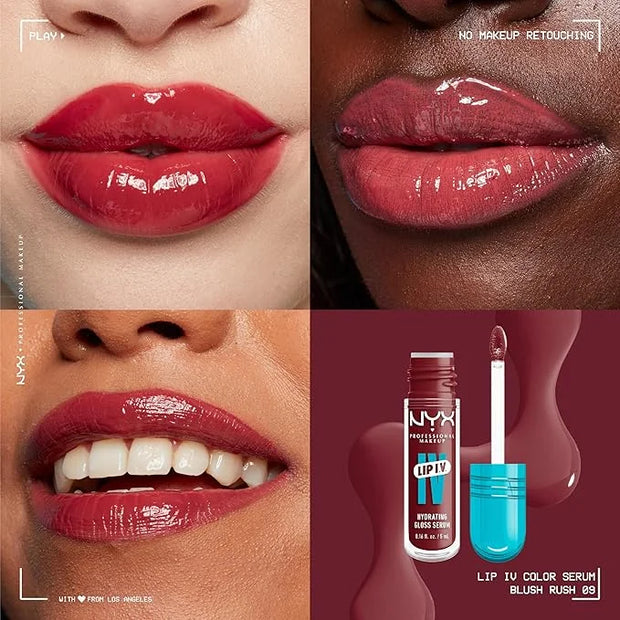 NYX PROFESSIONAL MAKEUP Lip IV Hydrating Glossy Lip Stain with 12HR Hydration - Blush Rush (Pink) - Product Image