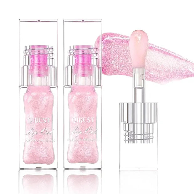 LANGMANNI Hydrating Lip Glow Oil,Moisturizing Nourishing Lip Oil,Light Colour Gloss Tinting And Non-sticky Lip Oil For Dry...