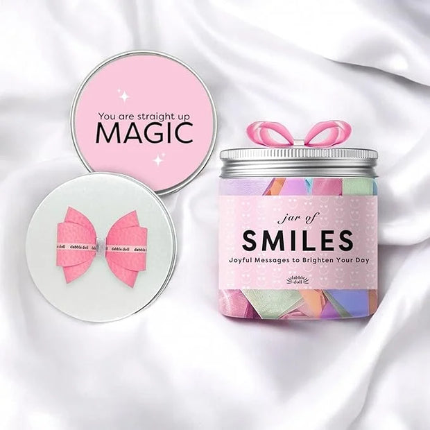 Jar of Smiles, Joyful Messages to Brighten Your Day, 30 Quote Cards, Gift for Mom, Daughter, Granddaughter and Friends wit...