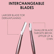JAPONESQUE - SKINTherapy Dermaplaning Facial Razors - Two Blade Sizes with Interchangeable Handle, Eyebrow Razor, Ultra Sh...