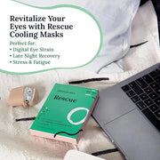 Rescue: Hydrogel Self Cooling Compress | Cold Eye Masks for Puffy Eyes | Self Cooling Eye Compress for Fast Relief | Trave...