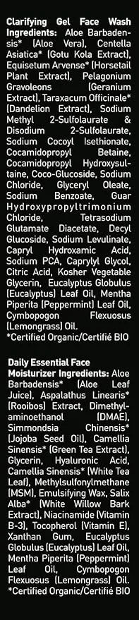 Brickell Men's Daily Essential Face Care Routine I, Gel Facial Cleanser Wash and Face Moisturizer Lotion, Men's Skincare G...