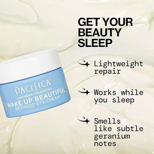 Pacifica Wake Up Beautiful Retinoid Eye Cream – Anti-Aging Under Eye Cream for Fine Lines & Wrinkles, Infused w/ Retinoid,...