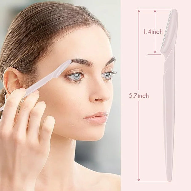 16 Pcs Light Pink Eyebrow Razor, Face Razors Multipurpose, Facial Razors for Women Men, Eyebrow Trimmers Shaver with Prote...