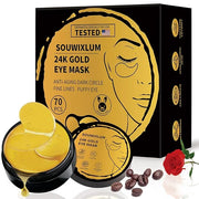 Under Eye Patches For Puffy Eyes 70PCS, 24K Gold Eye Mask For Dark Circles and Puffiness, Under Eye Mask Patches Skincare,...