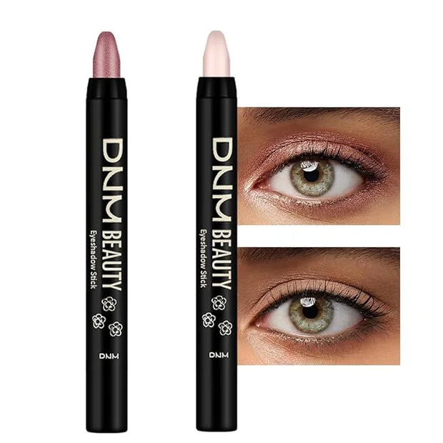 Kaely 2Pcs Cream Eyeshadow Sticks Set for Eyes Waterproof,Rose Shimmer & Desert Matte Eye shadow Stick Pencil Pen Bulk som...