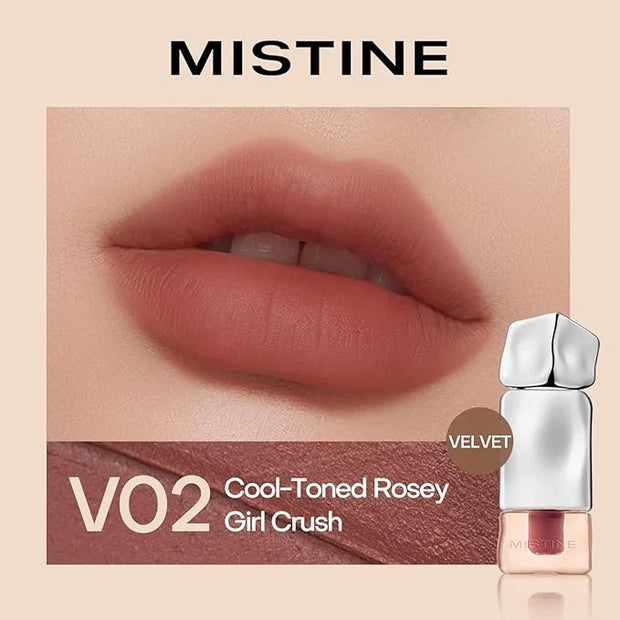 Mistine Makeup Velvet Lip Gloss Matte Lip Cream Liquid Lipstick Softening with Hyaluronic Acid Lip Tint, Non-Sticky Lightw...