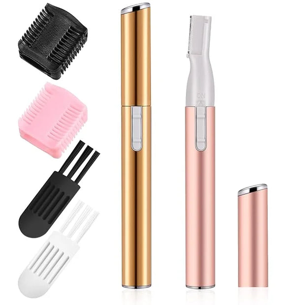 Chumia 2 Pcs Electric Eyebrow Trimmer Women Precision Face Razors Mini Shaver with Comb Christmas Women Gift Battery Opera...
