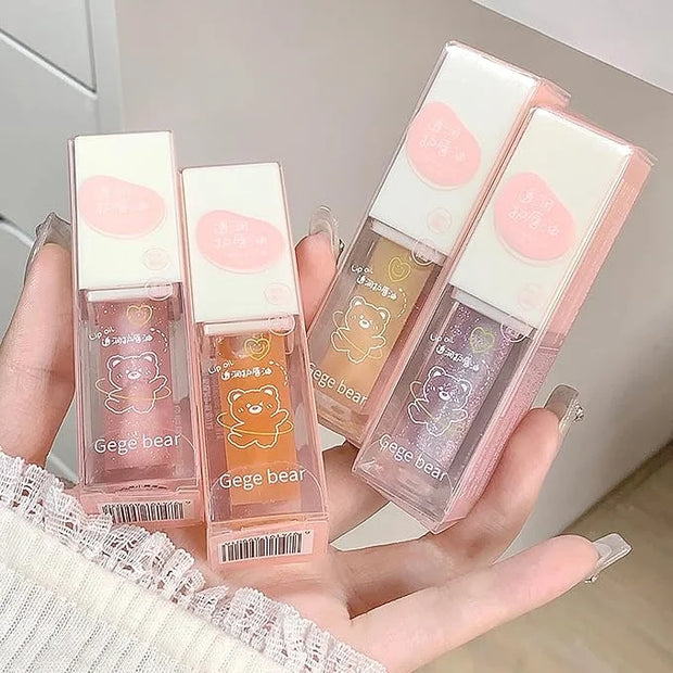 4Pcs Hydrating Lip Glow Oil, Moisturizing Lip Oil Transparent Plumping Lip Gloss Long Lasting Nourishing Non-sticky, Lip O...