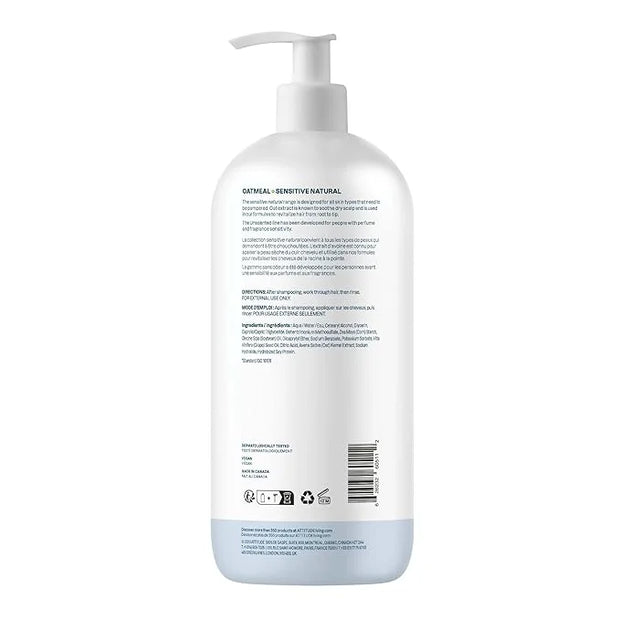 ATTITUDE Hair Conditioner for Sensitive Dry Scalp, Soothing Oat, Naturally Derived Ingredients, Dermatologically Tested, V...