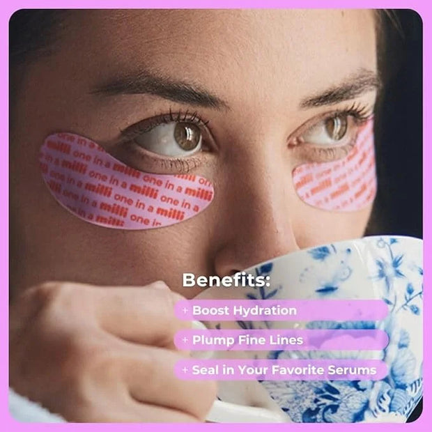 Milli Under Eye Mask to Treat Dark Circles, Wrinkles, and Puffy Eyes, 1 Pair of Original Pink Reusable Silicone Eye Patche...
