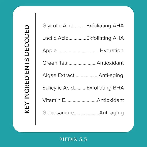 MEDIX 10% Glycolic Acid + Lactic Acid Leave-On Exfoliating Body Gel | AHA Exfoliant Body & Face Serum Refines + Softens Dr...