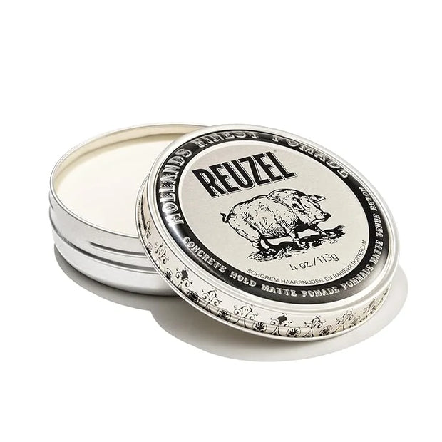 REUZEL Concrete Matte Pomade, Strong All Day Hold, Water Soluble Styling, Matte Finish and Flake Free, Easy To Wash Out, F...