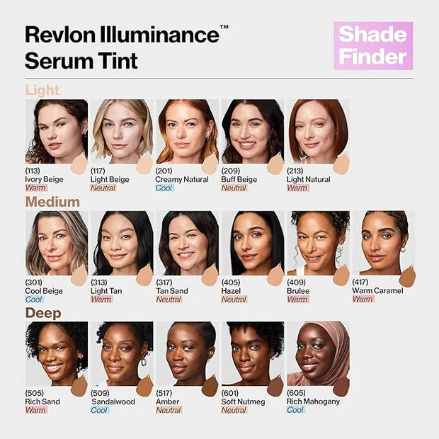 Revlon Illuminance Tinted Serum, Triple Hyaluronic Acid, Evens Out Skin Tone Over Time and Hydrates All Day, SPF 15, 213 L...