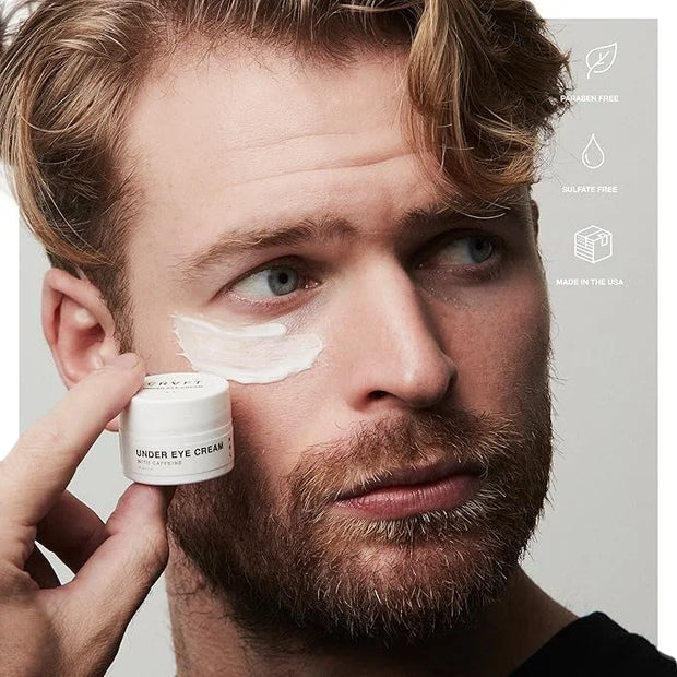 CRVFT Men's Under Eye Cream .25oz [AM/PM] | 30 Day Supply | Reduce the Appearance of Puffy Eyes + Lessen Dark Circles | In...