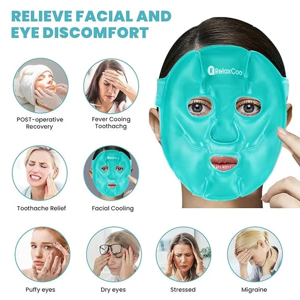 Cold Face Eye Mask Ice Pack Reduce Face Puff,Dark Circles,Gel Hot Cold Compress,Face SPA for Woman Sleeping, Pressure, Hea...