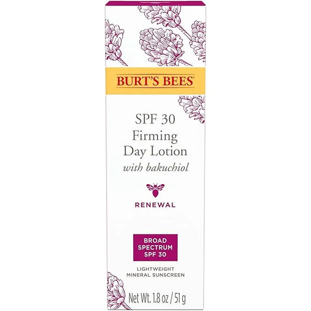 Burt's Bees Renewal SPF 30 Firming Day Face Lotion With Bakuchiol, Sunscreen Face Lotion With Natural Retinol Alternative,...