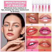 Korean Clear Lip Oil Gloss for Women,Ultra-Hydrating Lip Glow Oil with Chili Extract，Nourishing Lip Oil Tinted,Lip Plumpin...