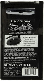 L.A. COLORS 18 Color Eyeshadow Palette, Downtown Brown CES750 - Product Image