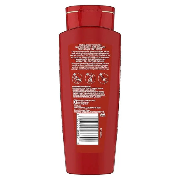 Old Spice Wild Bearglove Scent Body Wash for Men, Red 16 Oz, Packaging may vary Red - Product Image