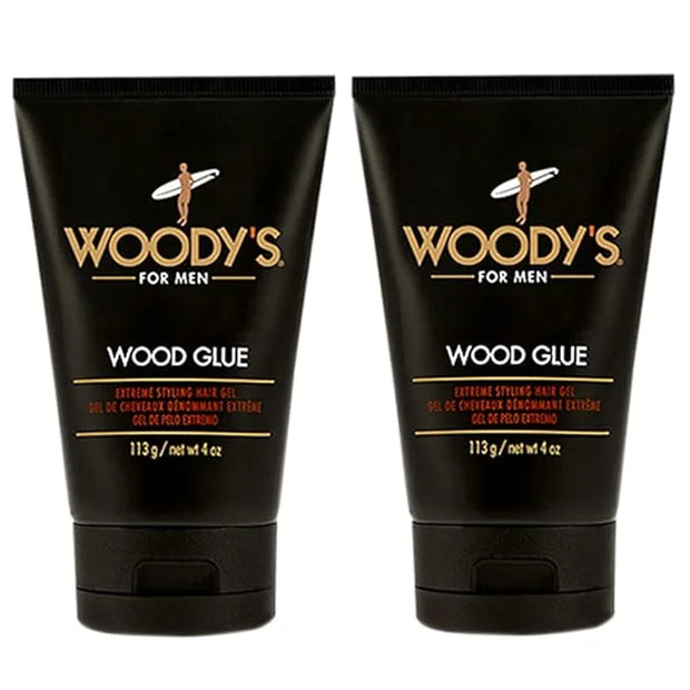 Woody's Hair Gel for Men - Extreme Hold Wood Glue Styling Gel, Long-Lasting, No Flaking, Strong Hold, 4 oz (2 Pack) - Prod...
