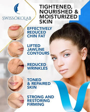 SWISSÖKOLAB Double Chin Reducer V Line Lifting Mask + Under Eye Patches For Puffy Eyes 24k Gold Eye Mask For Dark Circles ...