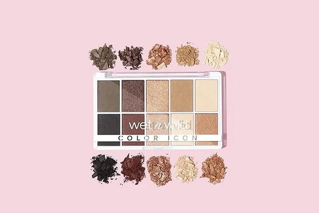 wet n wild Color Icon 10-Pan Eyeshadow Makeup Palette, Brown Nude Awakening, Long Lasting, Shimmer, Metallic, Glittery, Ma...