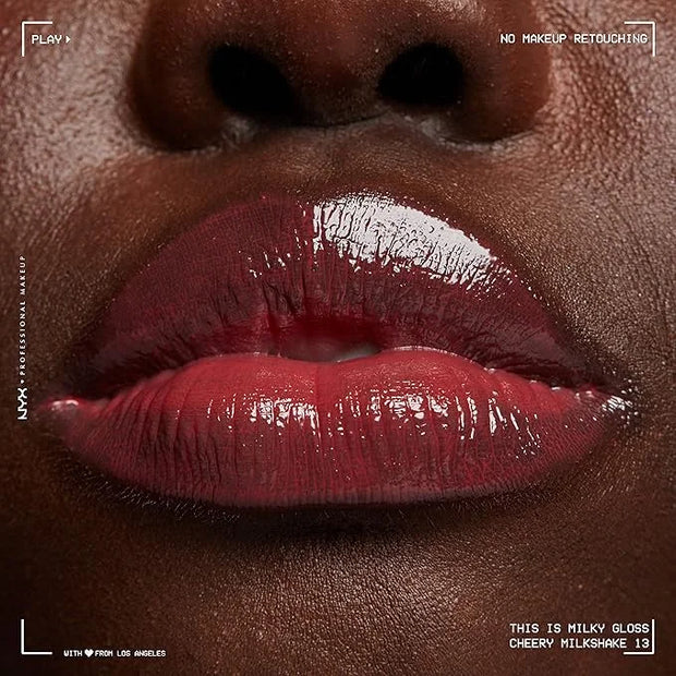 NYX PROFESSIONAL MAKEUP This Is Milky Gloss, Lip Gloss with 12 Hour Hydration, Vegan - Cherry Milkshake (Cherry Pink) - Pr...
