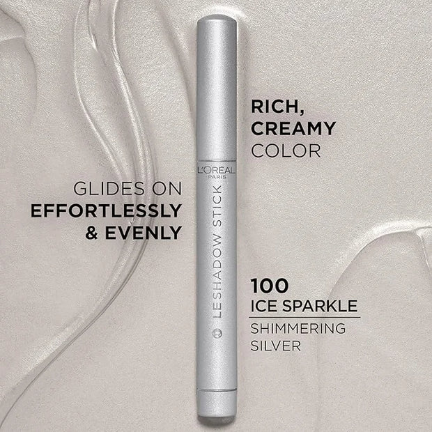 L'Oreal Paris Makeup Le Shadow Stick Eyeshadow, Blendable, Smudge-Resistant, Cream Eyeshadow, Ice Sparkle, 0.05 Oz - Produ...