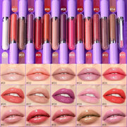 Glitter Liquid Lip Gloss,Peach Shimmer Lipstick, Waterproof Shimmer Lip Stain Lip Glaze, High Shine Long Lasting Shiny Lip...