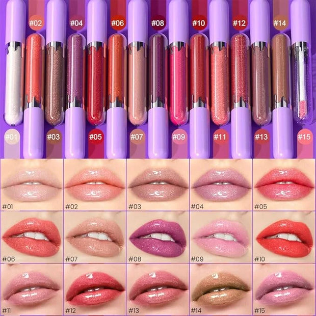 Glitter Liquid Lip Gloss,Peach Shimmer Lipstick, Waterproof Shimmer Lip Stain Lip Glaze, High Shine Long Lasting Shiny Lip...