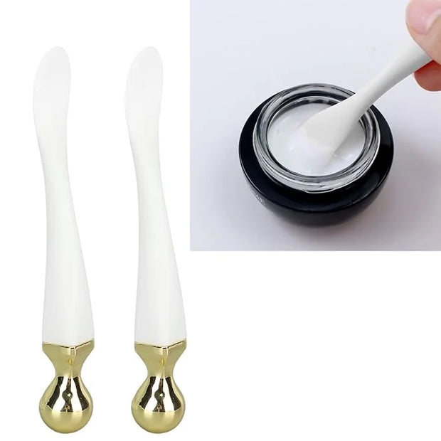 2pcs Metal Face Mask Spoon Anti Wrinkle Eye Fatigue Relief Massage Stick Cream Scoop, Metal Eye Cream Applicator Face Roll...