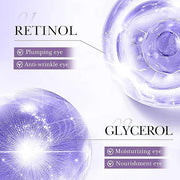Retinol Eye Cream, Moisturizing Eye Care Daily Anti-Wrinkle Cream with 45% Retinol and 5% Hyaluronic Acid to Smooth and Mo...