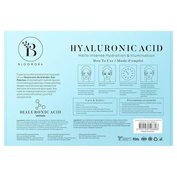 Hyaluronic Acid Under Eye Patches(30 Pairs) Under Eye Patches for Dark Circles, Under Eye Patches for Puffy Eyes and Dark ...