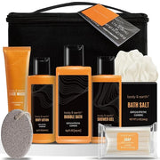 Body & Earth Gift Baskets for Men Bath Set Citrus Scented Bath and Body Gift Set with Body Lotion, Face Wash, Shower Gel, ...