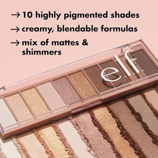 e.l.f. Perfect 10 Eyeshadow Palette, Ten Ultra-pigmented Nude, Matte Shades, Blendable Formula, Vegan & Cruelty-free, Nude...