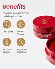 YADAH Red Food Energy Eye Patch 60 Pairs - Hydrogel Under Eye Mask with Pomegranate & Ginseng for Firming, Hydration & Puf...