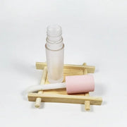 COSIDEA 24 pcs 5ml empty big brush lip gloss tube with stopper (Frosted bottle, Pink cap) - Product Image