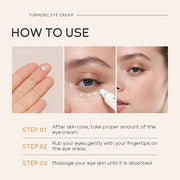 Turmeric Under Eye Cream, For Dull Eye Skin, Fine Lines, Eye Bags, Dark Circles, Eye Firming, Even Skin Tone, Hydrating, M...